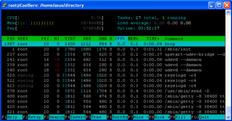 Диспетчер задач Линукс Htop