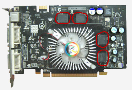 Видеокарта с битым чипом памяти
