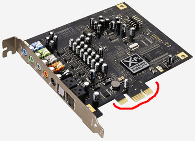 Звуковая карта форм фактора PCI Express 1x