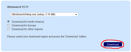 Загружаем программу UltraSearch на компьютер